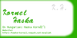 kornel haska business card